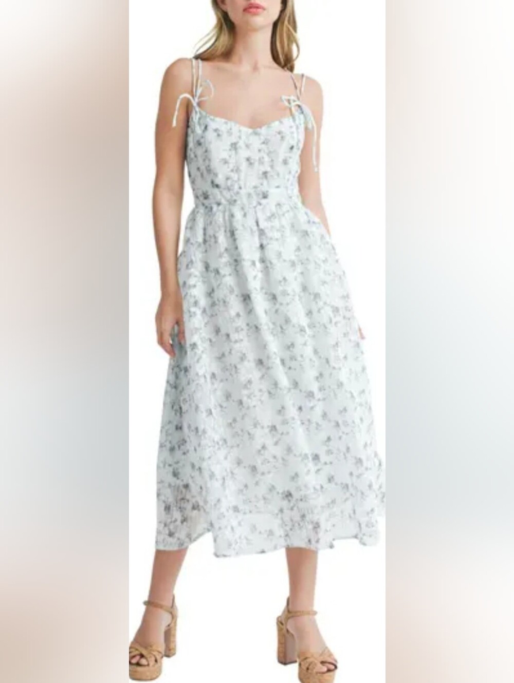 All in Favor blue floral dress